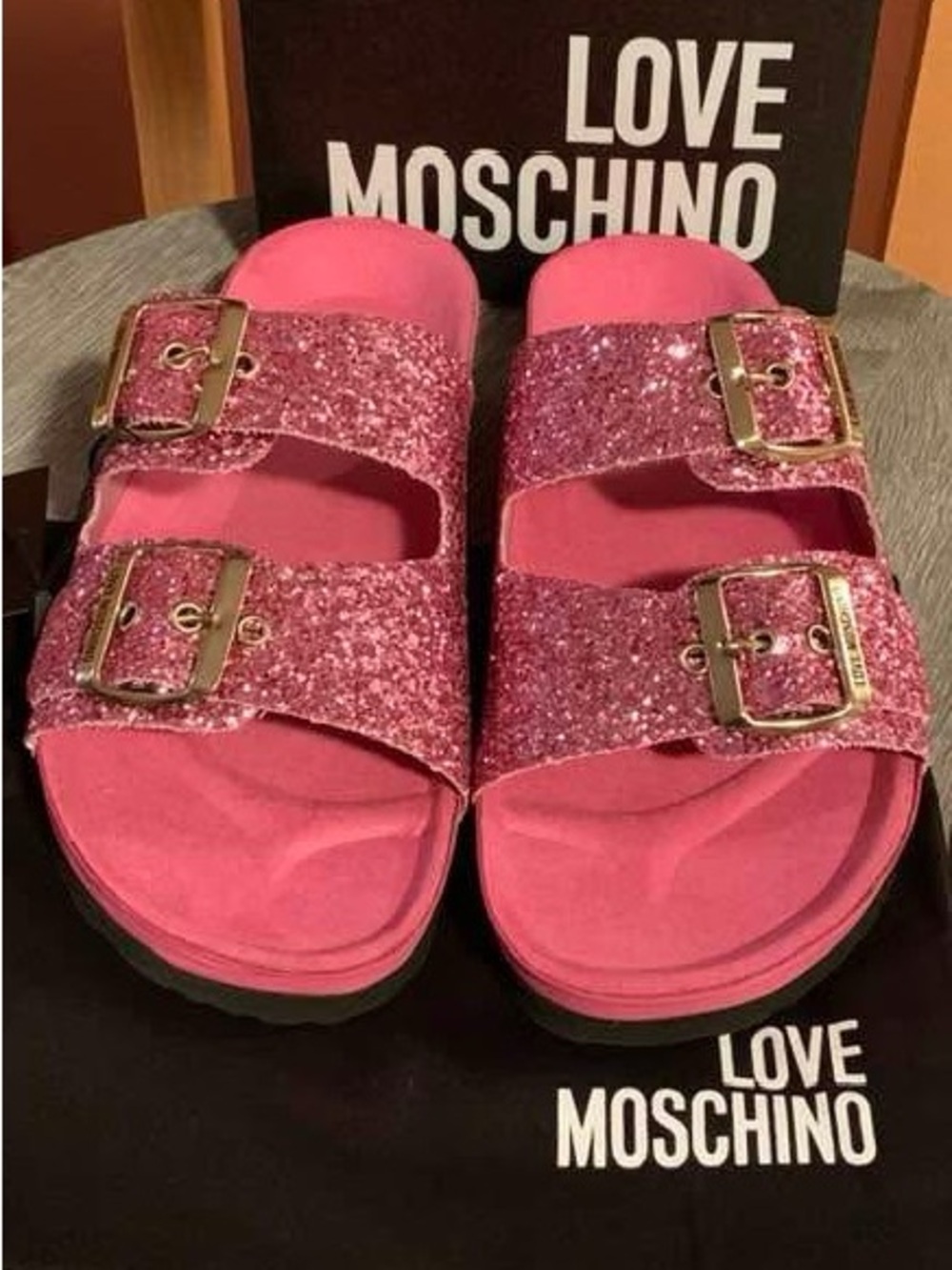Authentic Love Moschino Glitter Sandals